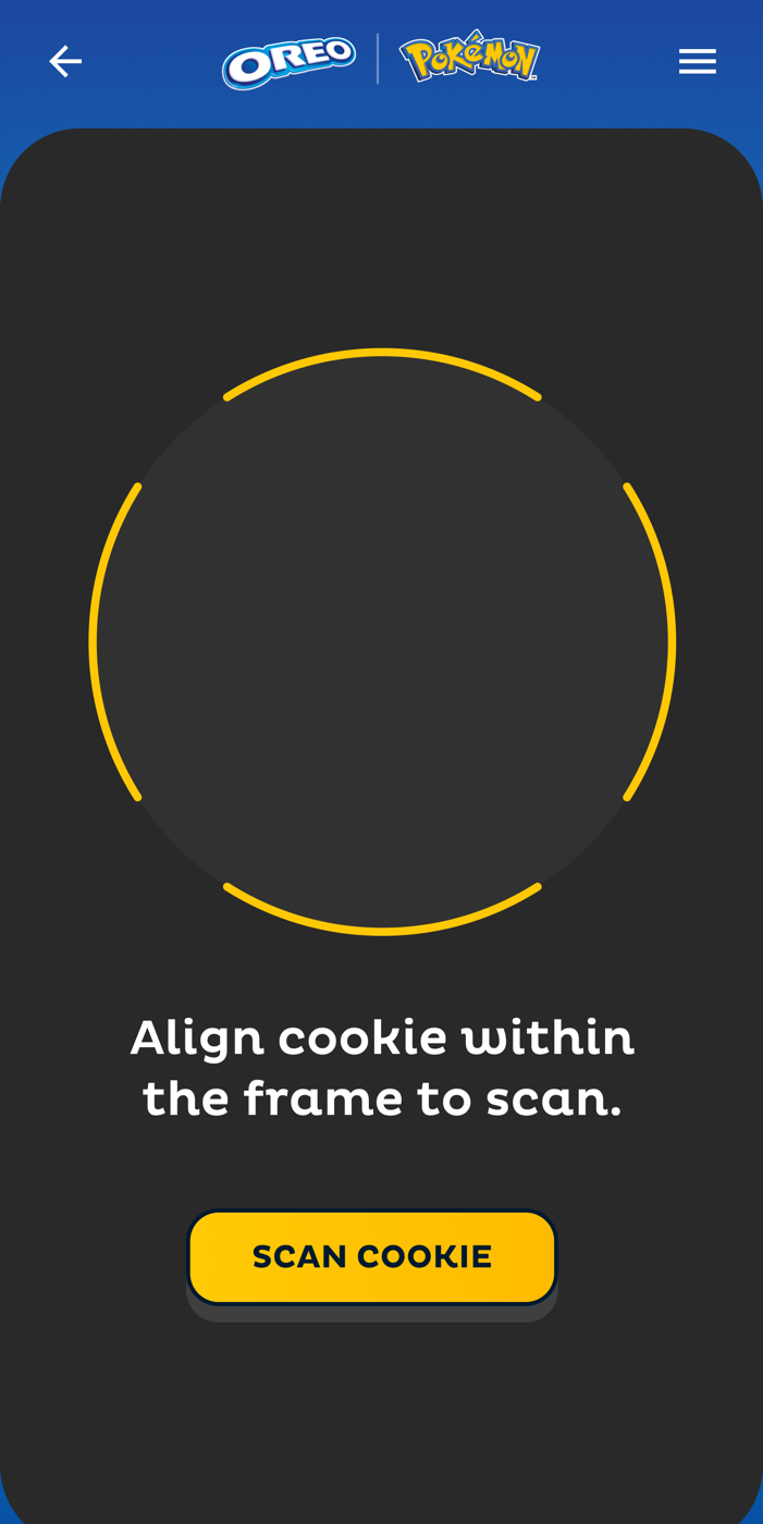 Align the cookie within the frame to scan