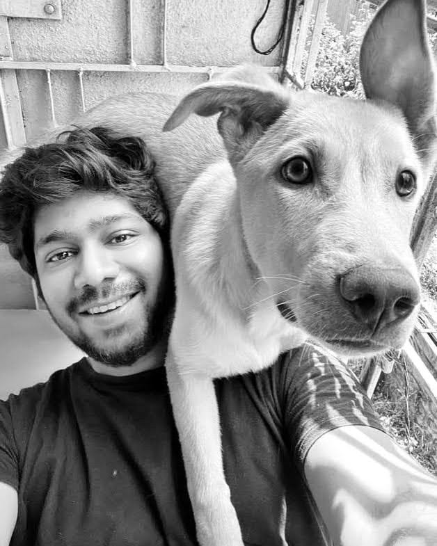 Pruthviraj Chandak with his dog