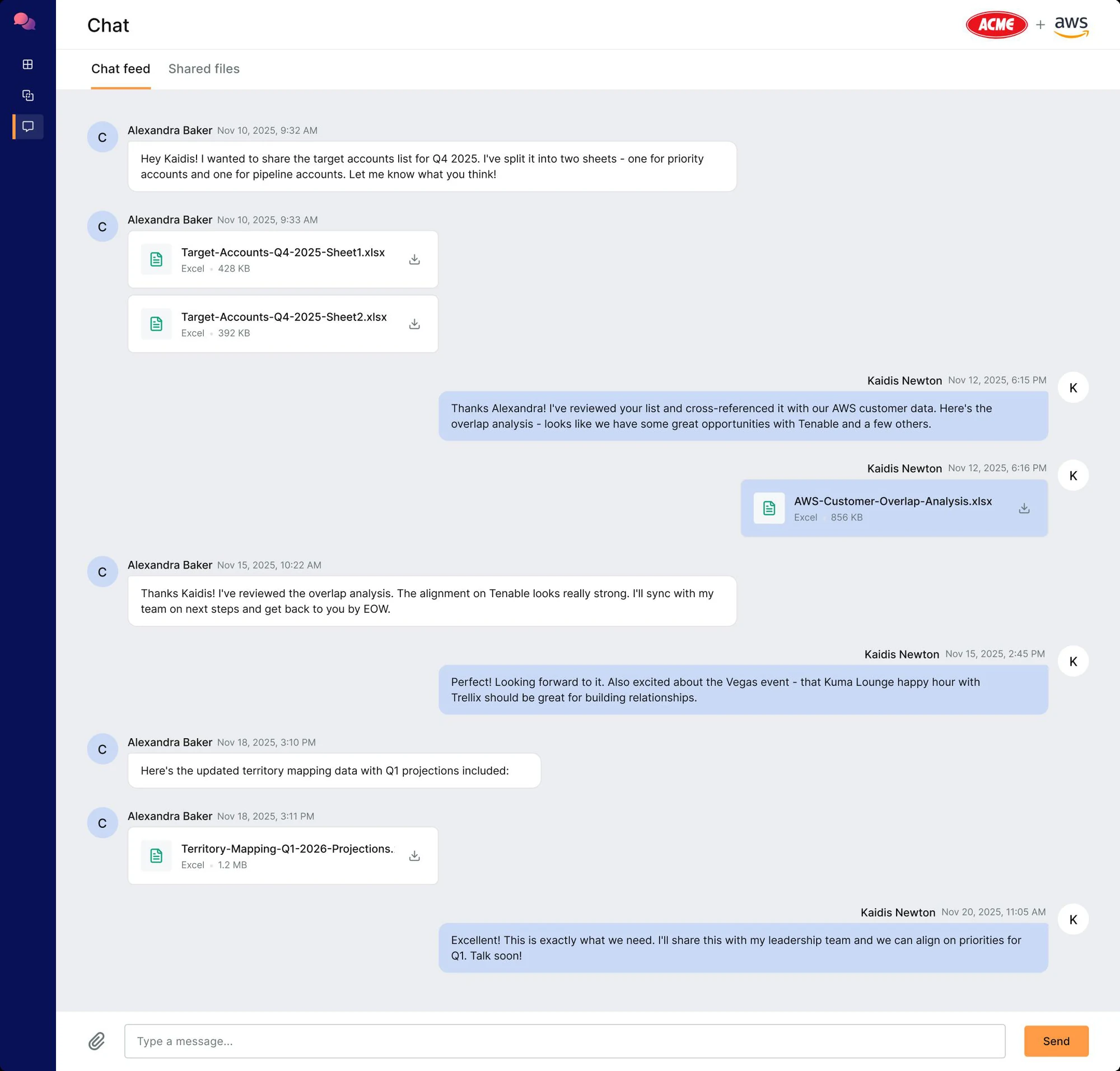 Chat inside the Collab Room