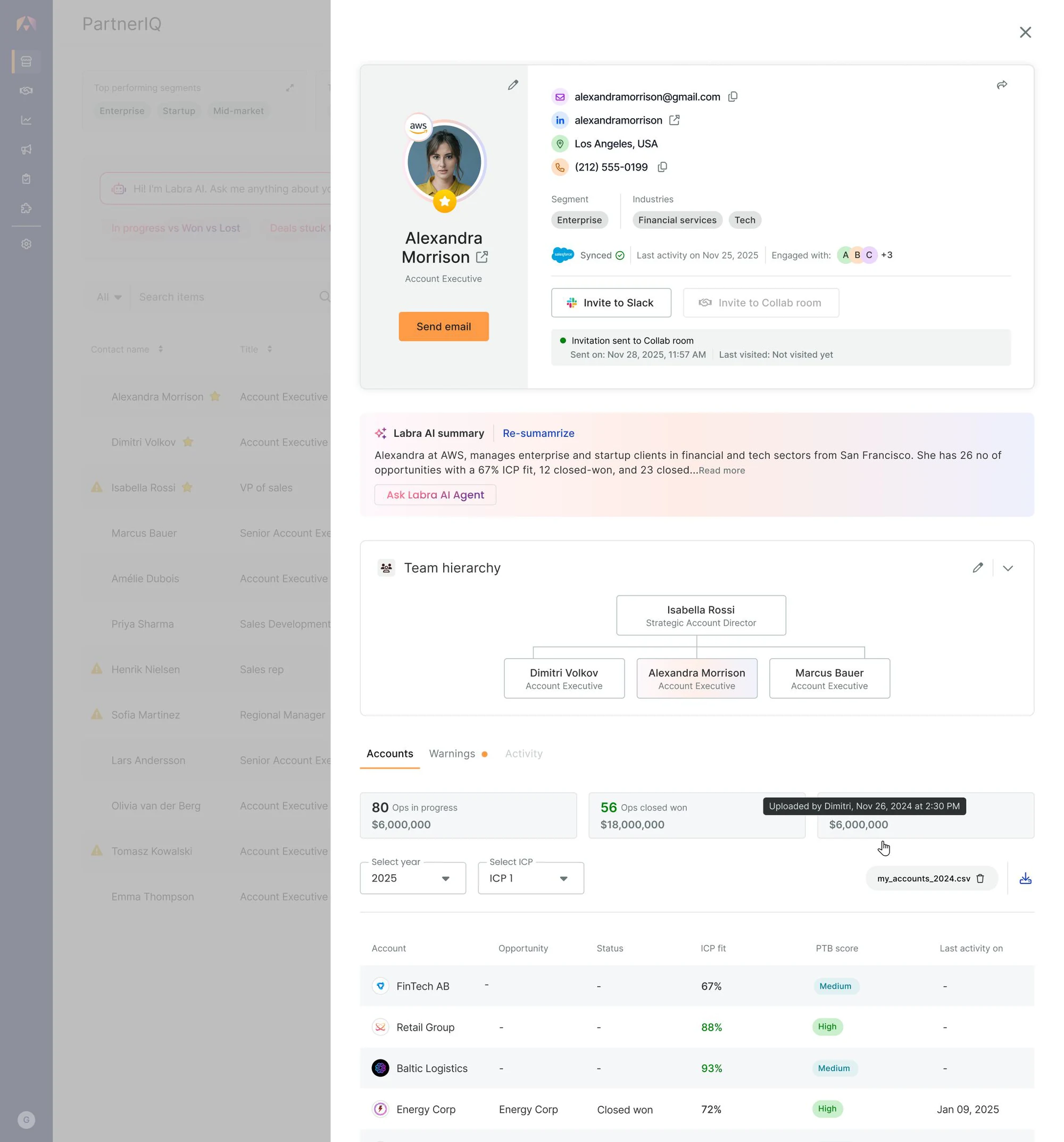 Contact drawer with AI summary