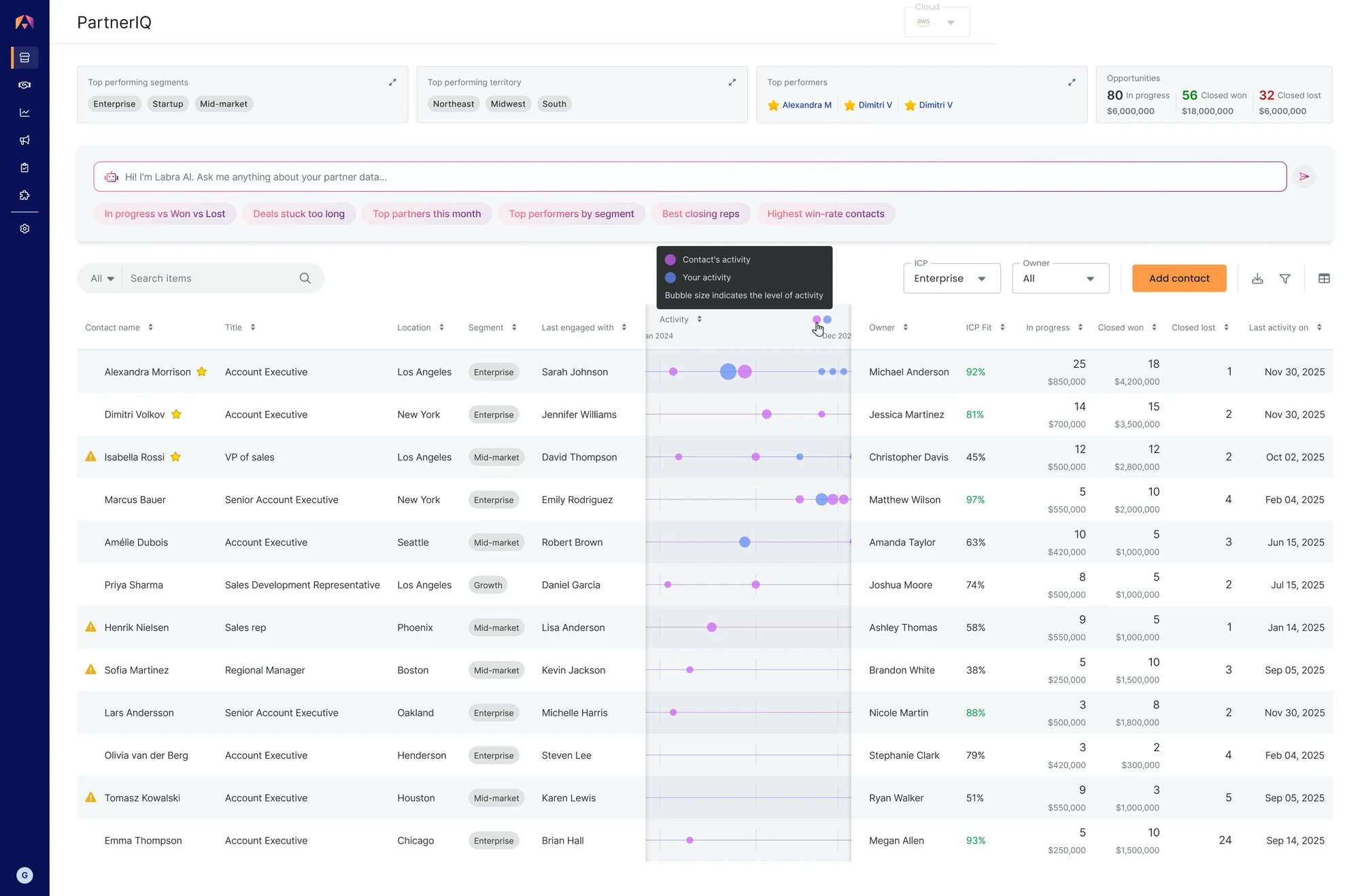 PartnerIQ dashboard